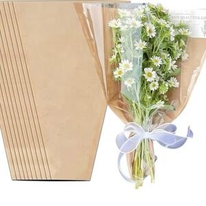 50PCS Kraft‎ Flower Bouquet Wrapping Paper Bags Floral Sleeves for Bouquet